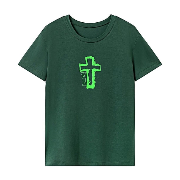 Camiseta de mujer de verano con cuello redondo y cuello redondo suave para vacaciones y camping SG