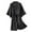 Black, variant on CFLVAEK Satin Robes for Women Plus Size Kimono Bathrobe Lightweight Soft 3/4 Sleeve Robe Solid Color Short Robe with belt Elegant Sleepwear for Ladies Black L