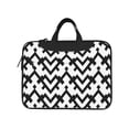 thumbnail image 2 of YFYANG 13 inch Universal Laptop Bag Oxford Cloth Laptop Sleeve, Multi-functional Abstract Heart Geometric Black Notebook Computer Messenger Bag Handbag, 2 of 8