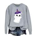 thumbnail image 4 of NMMUED Chandail d'Halloween pour Femmes, Chandails d'Automne pour Femmes, T-Shirts d'Halloween pour Femmes, Chandails à Col Rond pour Femmes, Chandail Citrouille d'Halloween, Vêtements d'Automne pour Femmes, Gris Pâle TTG, 4 of 4