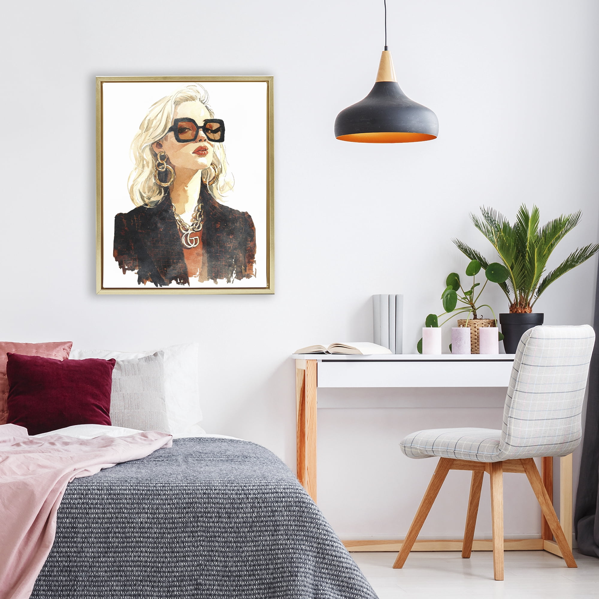 Stupell Industries Luxurious Gilded Gaze Gold Framed Floater Canvas Wall Art, design by Svetlana Aleynikova