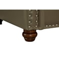 thumbnail image 5 of PU Leather 3 Seater Sofa with Nailhead Trim, Classic Storage Couch with Brown Wooden Legs and Thick Cushion, Grey Faux Leather Sofa for Living Room, Office, Apartment, 5 of 9