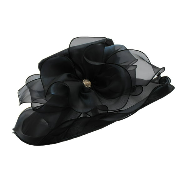 TELOLY Church Fascinator Wedding Tea Party Derby Hats for Women Flower Wide Brim Sunshine Hat Fascinators Hats for Women Tea Party