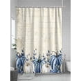 thumbnail image 5 of Fsddascl Fall Blue Shower Curtain Set - 48" x 72" Washable Bathtub Curtain with 12 Hooks, Thanksgiving White Pumpkin Vintage Eucalyptus Waterproof Fabric Stall Shower Curtains for Bathroom/Bathtub, 5 of 6