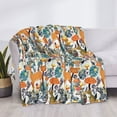 thumbnail image 3 of Naloa Abstract Plants Mushroom Deer Flannel Fleece Throw Blanket for Bed Couch, Thick Blanket - All Seasons Suitable for Women, Men and Kids-60"x50", 3 of 6