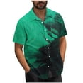 thumbnail image 2 of Styesk T-Shirts pour Homme Hommes Décontracté Mode Col Rabattu Imprimé Manches Courtes Chemise à Boutons Blouse, 2 of 6