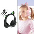 thumbnail image 2 of Over Ear Auricures con cable Auricures Luz LED Ligero para juegos de computadora Enseñanza en línea negro, 2 of 5