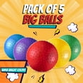 thumbnail image 2 of 18-Inch Big Balls for Toddlers and Kids - Pack of 5 Inflatable Giant Balls for Kids with Hand Air Pump, Big Bouncy, Sensory Play, Stress Toy, Knobby, Large Playground, Recess, Games for Children, 2 of 7
