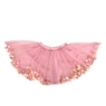 thumbnail image 6 of VNKIDY Girls Kids Elastic Waist Fluffy Tulle Tutu Skirt With Multicolored Pom Pom Trim For Holiday Party Wear Pink 1-2 Years, 6 of 6