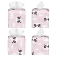 thumbnail image 2 of Uemuo Cute Panda Tissue Box Cover Holder, Square with Bottom Belt - PVC Leather Decorative Organizer for Tabletop, Bathroom, Car, Office, 2 of 8