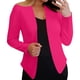 thumbnail image 2 of Blazer de moda para mujer, blusas de color liso, manga larga, cuello en V, chaqueta de traje informal, blusa de poliéster para mujer, 2 of 6