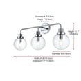 thumbnail image 3 of Hanson 3 lights bath sconce in brass with clear shade, 3 of 7