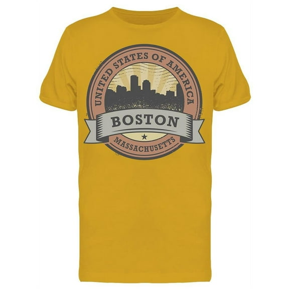 Boston Massachusetts Grunge T-Shirt Men -Image by Shutterstock, Male x-Large