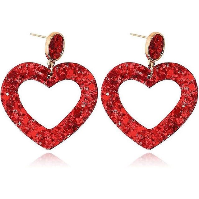 Pendientes de Lentejuelas de Amor Yashi para el Día de San Valentín Elegantes y Livianos de Cuero
