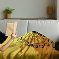 thumbnail image 3 of Ferris Wheel Soft Flannel Fleece Throw Blanket, Silhouette Style Amusement Park and Cityscape Illustration, Cozy Plush for Indoor and Outdoor Use, 60" x 80", Mustard Ginger, by Ambesonne, 3 of 5