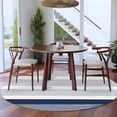 thumbnail image 3 of Round Rugs 5Ft, Navy Blue Stripe Round Area Rug Washable Indoor Throw Carpet, Modern Rustic Horizontal Blue Striped Soft Non Slip Circle Rug for Cabinet Bathroom Home Decor Aesthetic, 3 of 8