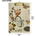 thumbnail image 2 of FMSHPON Vintage Bicycle Roses Yellow Butterflies Clipboard Hardboard Wood Nursing Clip Board and Pull for Standard A4 Letter 13x9 inches, 2 of 7