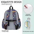 thumbnail image 5 of Dinosaur and Geometric Navy Blue Pattern Backpack for School, Cute School Bag with Adjustable Shoulder Straps and Padded Back, 13.4"x11"x4.7", 5 of 5