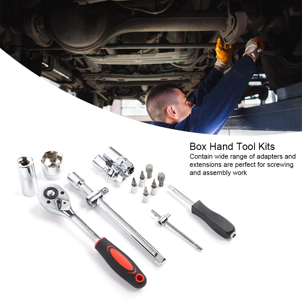 Ratchet Wrench Set, Plastic Box High Strength Easy Change Blade Ratchet Wrench Tool Kit 1/2in Handle  For Home Maintenance