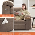 thumbnail image 3 of Bedluxury 90.5'' Comfy Sofa Couch for Living Room, Modern Deep Seat Couch with Pillow-Armrest, Removable Cover, Chenille Fabric Couches for Small Space,USB/Type-C Port(Brown), 3 of 7