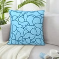 thumbnail image 5 of LNWH Decorative Pillow Covers, Blue Abstract Curve Square Sofa Decorative Knit Pillow Case, 12"x12", 5 of 8