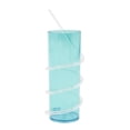 thumbnail image 2 of Mainstays Light Blue Plastic Curly Straw Drinking Tumbler, 12.3 fl oz, Lightweight & Reusable Cup, 2 of 6