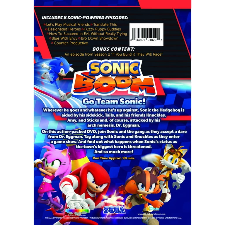 Sonic Boom: Go Team Sonic! (DVD), NCircle, Animation
