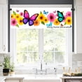 thumbnail image 2 of Butterfly And Flowers Rod Pocket Polyester kitchen Curtain Valances for Windows For Indoor Living Room Bedroom Kitchen Decoration 54x18 inch, 2 of 5