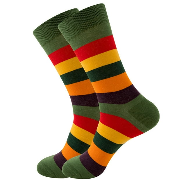 Chaussettes Unisexes Adultes Rayées Colorées Personnalité de Rue Taille Moyenne