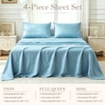 thumbnail image 6 of Jessy Home Bed Sheets Set 4 Piece Queen/Full Sheet Set Mint Blue Microfiber Fitted Sheet, Flat Sheet & 2 Pillowcases Bedding Set, 6 of 11