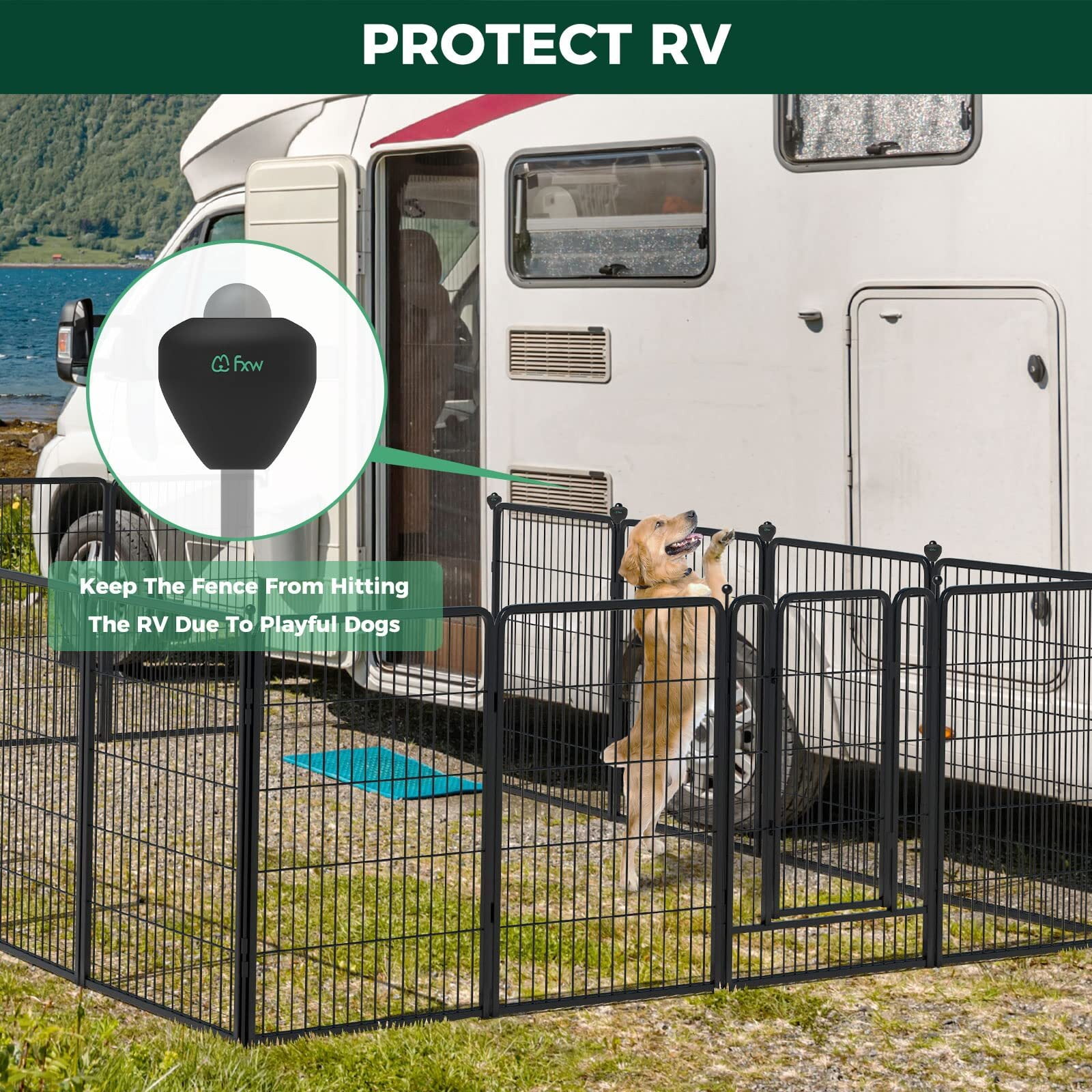 FXW 6 Pack RV Protector Block, Only Suitable for FXW Dog Playpen, Black