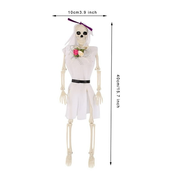EGNMCR Outdoor Scenes Decorations Halloween Wedding Bride Props Party Decoration Human Skull Skeleton Anatomical Party Skeleton