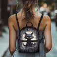 thumbnail image 4 of Eheartsgir Black Cat Pattern Zipper Mini Backpack, Easy to Carry Travel Daypack with Practical for Work Outdoor, 4 of 8