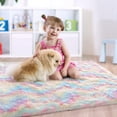 thumbnail image 6 of YJ.GWL Fluffy Rainbow Area Rug Plush Colorful Rugs for Living Room Bedroom Kids Room,4'x6', 6 of 7