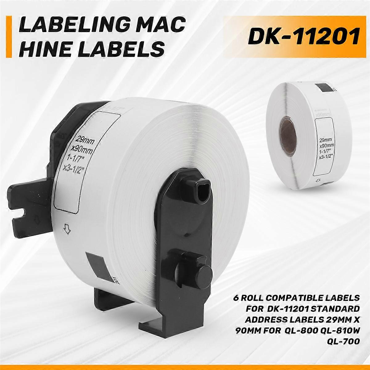 6 Roll Compatible Labels for Brother DK-11201 Standard Address Labels