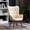 White, variant on Polyester Button Back Chair in Gray / Elegant Addition to Home