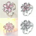 thumbnail image 2 of QQTDFG 925 Silver Filled Fashion Flower Women Cubic Zircon Ring Wedding Jewelry Sz 6-10-#3-9, 2 of 8