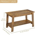 thumbnail image 3 of Farmhouse Coffee Table with 2 Storage Shelves – Stylish Brown Table for Living Rooms and Small Spaces, 3 of 8
