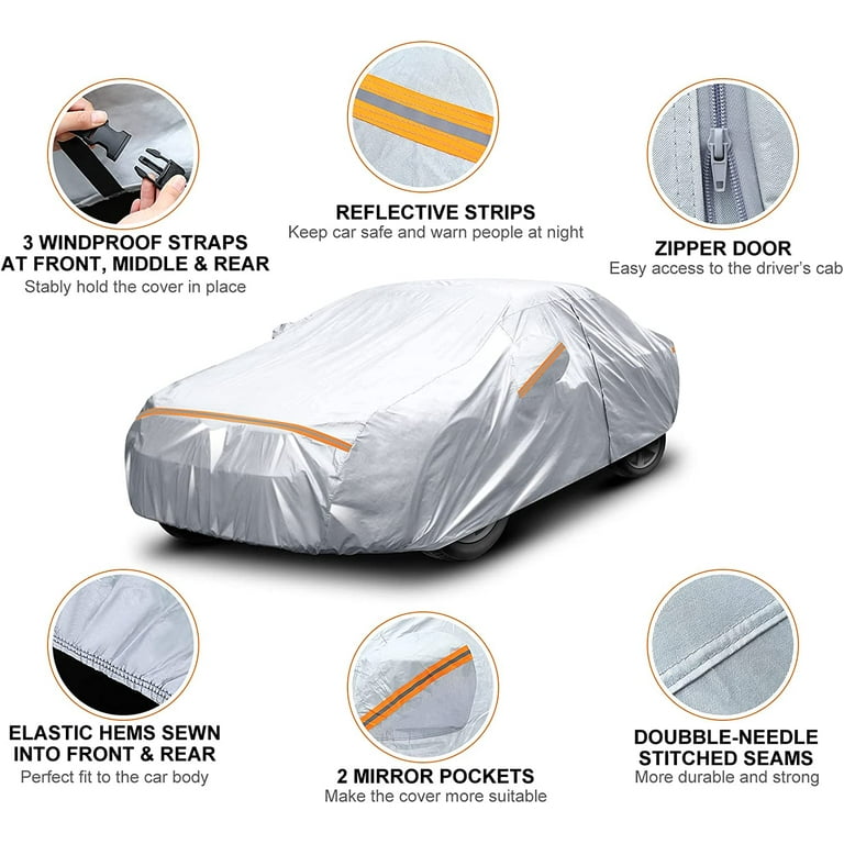  Car Cover Waterproof All Weather for Automobiles, 6