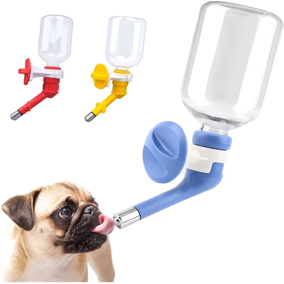 ACDANC No-Drip Dog Water Dispenser Bottle - Dog Kennel Cage Water Dispenser Water Drinker Kettle for Pets, Raised and Lowered Drinking Water Feeding Cage Water Bottle for Dogs (Random Color)