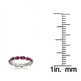 thumbnail image 3 of Created Ruby 5x3mm Oval-Cut Wedding Anniversary Eternity Band Ring 925 Sterling Silver Gemstone Jewelry For Women Gift, 3 of 5