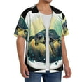 thumbnail image 4 of Balery Watercolor Turtle3 Men's Casual Button Down Shirt Short Sleeve Textured Summer Cuban Beach Shirts-3X-Large, 4 of 7