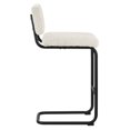 thumbnail image 3 of Counter Stool Chair, Set of 2, Ivory White, Fabric, Metal, Mid Century Bar Pub Cafe Bistro Dining Kitchen Hospitality Restaurant, Modern Contemporary HB34856, 3 of 11