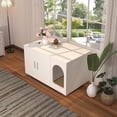 thumbnail image 3 of SSyao Modern Cat Litter Box Enclosure Furniture as End Side Table, Stackable Litter Box Furniture-Front Entry-White, 3 of 9