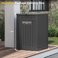 thumbnail image 6 of Nihsuao 48-Gallon Outdoor Package Delivery Box - Large Resin Storage Container with Lockable Lid, Waterproof Deck Box for Porches, Patios, Curbside, Black, 6 of 8