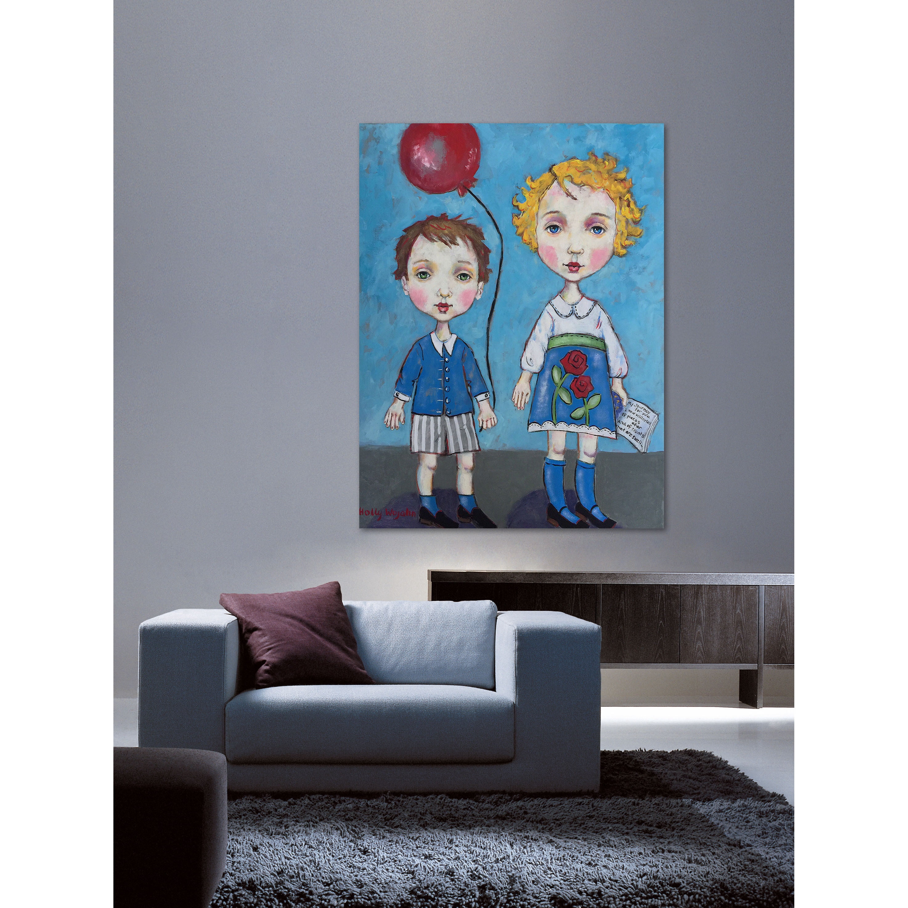 "Red Balloon" Painting Print on Wrapped Canvas