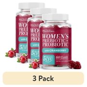 (3 pack) Probiotics for Women with Prebiotics + Cranberry | 5 Billion CFU | Berry-Flavor Gummies | Supplements for Women | Vegan | 60 Ct.