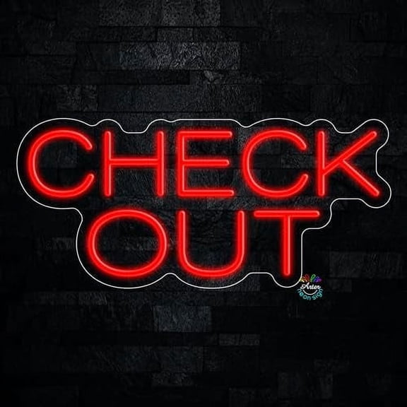 Check Out LED Neon Sign 22"L x 10"H #32147