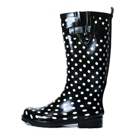 

Tanleewa Anti-Slip Rain Boots for Women Dot Pattern Rubber Rain Rubber Boots Shoe Size 6 Adult Female