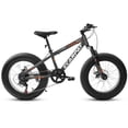 thumbnail image 7 of 20" Fat Tire Bike Adult/Teen Full 7 Speed Mountain Bike, Dual Disc Brakes, High Carbon Steel Frame, Front Suspension, Mountain Trail Bike, Urban Commuter City Bicycle, Fat Tire Bike, 7 of 7